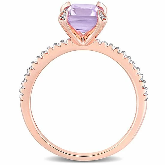 Stella Grace 10k Rose Gold 1/10 Carat T.W. Diamond & Rose De France Ring 4 Stella Grace 10k Rose Gold 1/10 Carat T.W. Diamond & Rose De France Ring - Image 4
