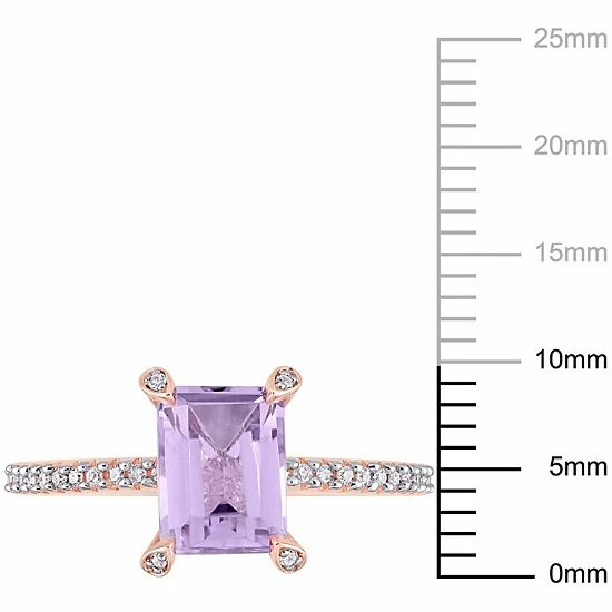 Stella Grace 10k Rose Gold 1/10 Carat T.W. Diamond & Rose De France Ring 6 Stella Grace 10k Rose Gold 1/10 Carat T.W. Diamond & Rose De France Ring - Image 6