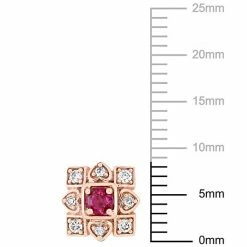 Stella Grace 10k Rose Gold 1/5 Carat Diamond & Ruby Square Stud Earrings 6 Stella Grace 10k Rose Gold 1/5 Carat Diamond & Ruby Square Stud Earrings -Stella Grace Sales unnamed file 6389