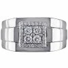 Stella Grace Men's 10k White Gold 1/2 Carat T.W. Diamond Halo Square Ring