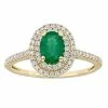 Stella Grace 14k Gold Emerald & 1/3 Carat T.W. Diamond Halo Engagement Ring
