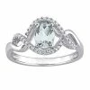 Stella Grace 10k White Gold Aquamarine & 1/6 Carat T.W. Diamond Halo Engagement Ring