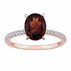 Stella Grace 14k Rose Gold Garnet & 1/10 Carat T.W. Diamond Engagement Ring