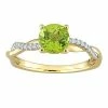 Stella Grace 14k Gold Peridot & 1/6 Carat T.W. Diamond Crossover Engagement Ring