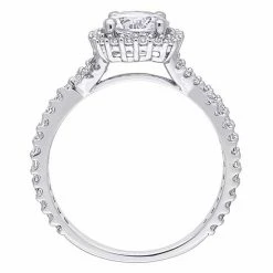 Stella Grace Sterling Silver Lab-Created White Sapphire Halo Ring -Stella Grace Sales unnamed file 643