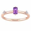 Stella Grace 10k Rose Gold Amethyst & White Topaz Stackable Ring