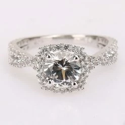 Stella Grace Sterling Silver Lab-Created White Sapphire Halo Ring -Stella Grace Sales unnamed file 645