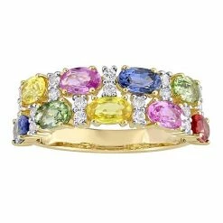 Stella Grace 14k Gold Multi-Color Sapphire Semi-Eternity Ring