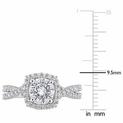 Stella Grace Sterling Silver Lab-Created White Sapphire Halo Ring -Stella Grace Sales unnamed file 646