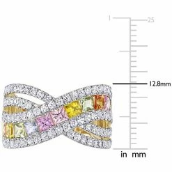 Stella Grace 14k Gold Multicolor Sapphire Crossover Ring -Stella Grace Sales unnamed file 6471