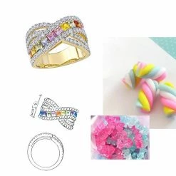 Stella Grace 14k Gold Multicolor Sapphire Crossover Ring -Stella Grace Sales unnamed file 6472