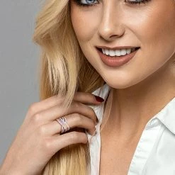 Stella Grace 14k Gold Multicolor Sapphire Crossover Ring -Stella Grace Sales unnamed file 6473