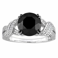 Stella Grace 10k White Gold 3 1/8 Carat T.W. Black & White Diamond Engagement Ring