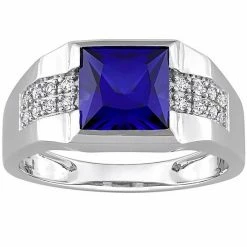 Stella Grace 10k White Gold Lab-Created Blue & Lab-Created White Sapphire Ring