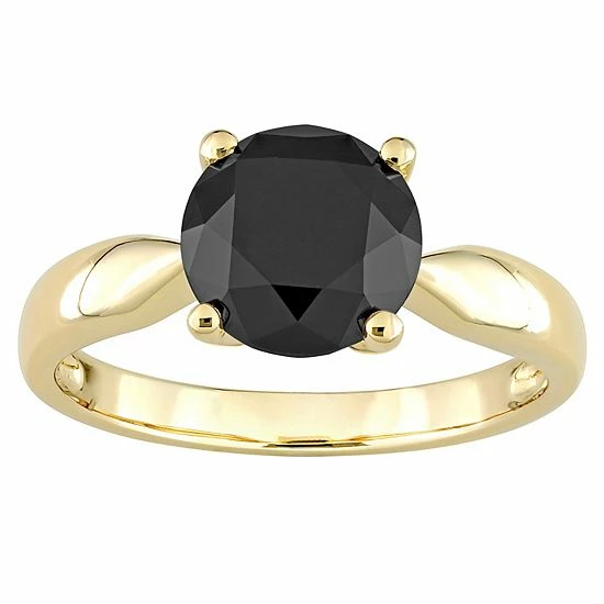 Stella Grace 10k Gold 2 Carat T.W. Round Black Diamond Solitaire Engagement Ring 1 Stella Grace 10k Gold 2 Carat T.W. Round Black Diamond Solitaire Engagement Ring