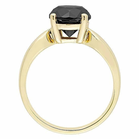 Stella Grace 10k Gold 2 Carat T.W. Round Black Diamond Solitaire Engagement Ring 3 Stella Grace 10k Gold 2 Carat T.W. Round Black Diamond Solitaire Engagement Ring - Image 3
