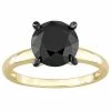 Stella Grace 14k Gold 3 Carat T.W. Round Black Diamond Solitaire Engagement Ring