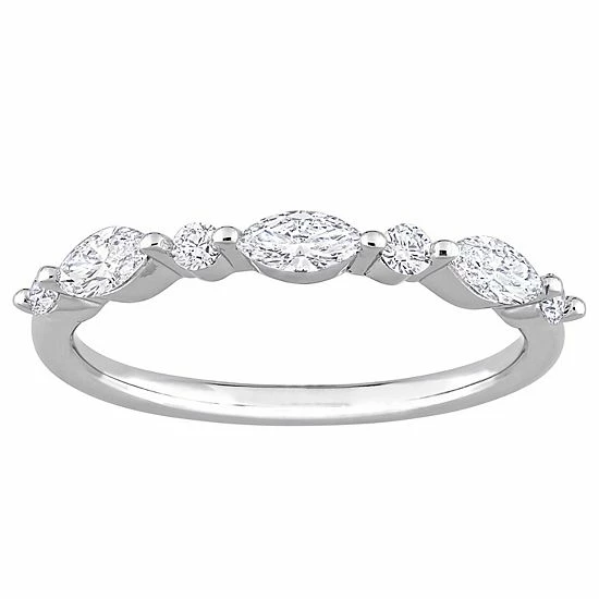Stella Grace Platinum Over Sterling Silver 3/5 Carat T.W Lab-Grown Diamond Stacking Ring 1 Stella Grace Platinum Over Sterling Silver 3/5 Carat T.W Lab-Grown Diamond Stacking Ring