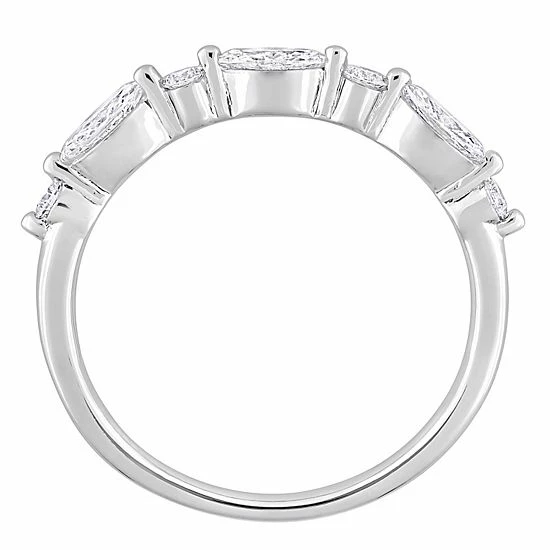 Stella Grace Platinum Over Sterling Silver 3/5 Carat T.W Lab-Grown Diamond Stacking Ring 2 Stella Grace Platinum Over Sterling Silver 3/5 Carat T.W Lab-Grown Diamond Stacking Ring - Image 2