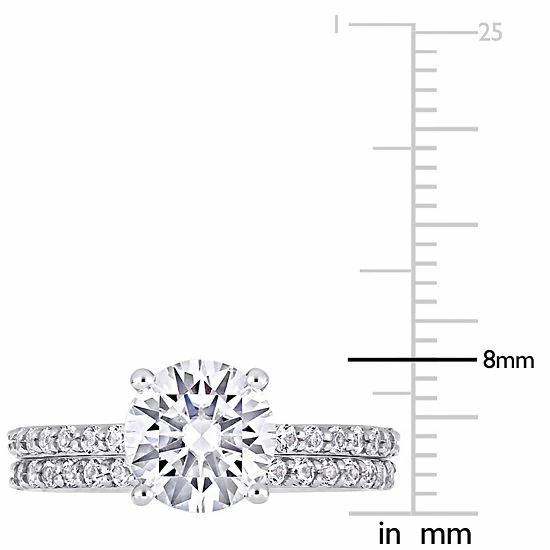 Stella Grace 10k White Gold Lab-Created White Sapphire Engagement Ring Set 6 Stella Grace 10k White Gold Lab-Created White Sapphire Engagement Ring Set - Image 6