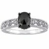 Stella Grace 10k White Gold 1 Carat T.W. Black & White Diamond Vintage Ring