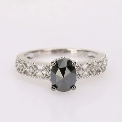 Stella Grace 10k White Gold 1 Carat T.W. Black & White Diamond Vintage Ring -Stella Grace Sales unnamed file 6562