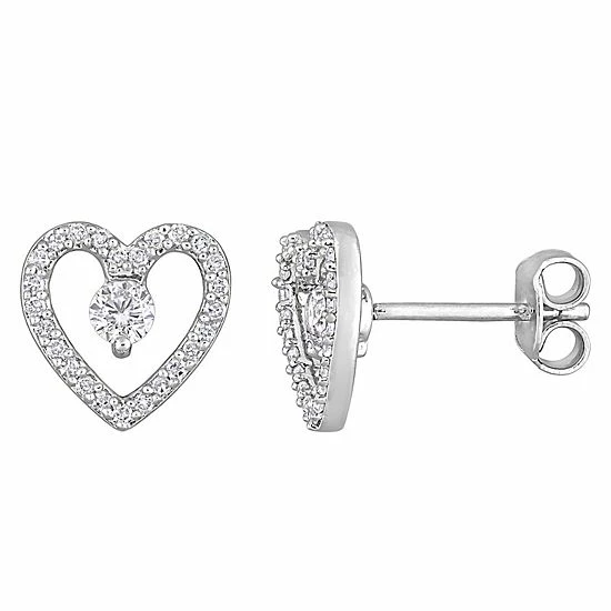 Stella Grace Sterling Silver White Topaz & 1/5 Carat T.W. Diamond Stud Earrings 1 Stella Grace Sterling Silver White Topaz & 1/5 Carat T.W. Diamond Stud Earrings