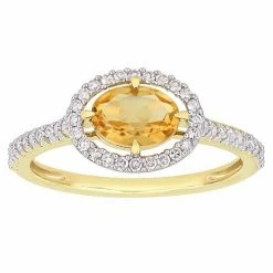 Stella Grace 10k Gold Citrine & 1/4 Carat T.W. Diamond Halo Ring