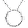 Stella Grace 10k White Gold 1/4 Carat T.W. Diamond Circle Pendant Necklace