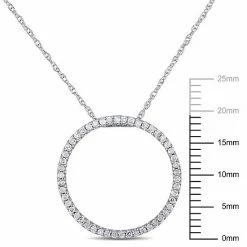 Stella Grace 10k White Gold 1/4 Carat T.W. Diamond Circle Pendant Necklace 7 Stella Grace 10k White Gold 1/4 Carat T.W. Diamond Circle Pendant Necklace -Stella Grace Sales unnamed file 6581