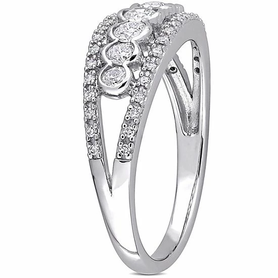 Stella Grace 10k White Gold 1/2 Carat T.W. Diamond Split-Shank Ring 2 Stella Grace 10k White Gold 1/2 Carat T.W. Diamond Split-Shank Ring - Image 2