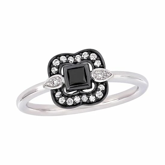 Stella Grace 10k White Gold 1/4 Carat T.W. Black & White Diamond Bohemian Ring 1 Stella Grace 10k White Gold 1/4 Carat T.W. Black & White Diamond Bohemian Ring