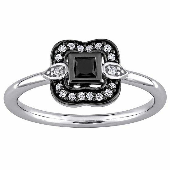 Stella Grace 10k White Gold 1/4 Carat T.W. Black & White Diamond Bohemian Ring 4 Stella Grace 10k White Gold 1/4 Carat T.W. Black & White Diamond Bohemian Ring - Image 4