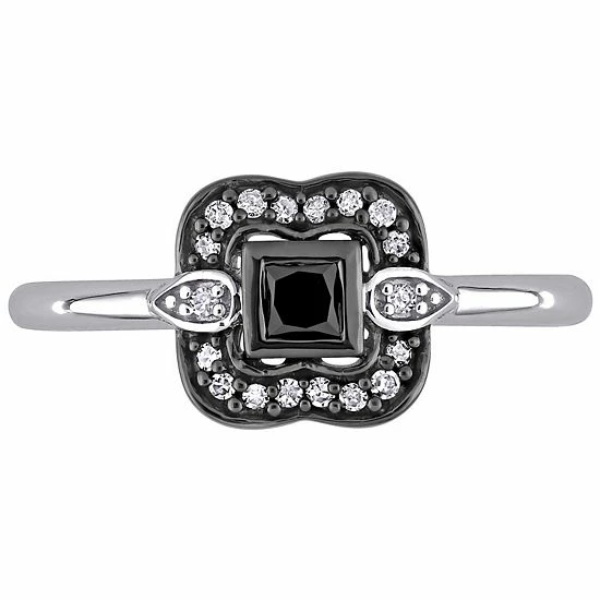 Stella Grace 10k White Gold 1/4 Carat T.W. Black & White Diamond Bohemian Ring 6 Stella Grace 10k White Gold 1/4 Carat T.W. Black & White Diamond Bohemian Ring - Image 6