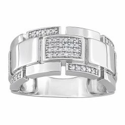 Stella Grace Men's Sterling Silver 1/4 Carat T.W. Diamond Ring