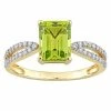 Stella Grace 14k Gold Peridot & 1/5 Carat T.W. Diamond Crossover Engagement Ring