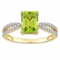 Stella Grace 14k Gold Peridot & 1/5 Carat T.W. Diamond Crossover Engagement Ring