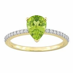 Stella Grace 14k Gold Teardrop Peridot & 1/8 Carat T.W. Diamond Engagement Ring