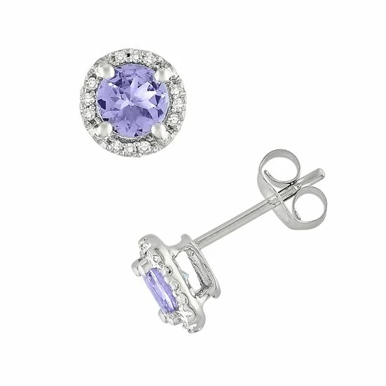 Stella Grace 10k White Gold Tanzanite And Diamond Accent Frame Stud Earrings 1 Stella Grace 10k White Gold Tanzanite And Diamond Accent Frame Stud Earrings