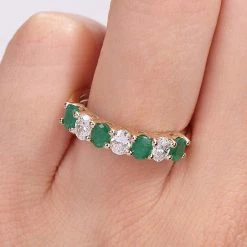 Stella Grace 14k Gold Emerald & 1/2 Carat T.W. Diamond Semi-Eternity Ring 8 Stella Grace 14k Gold Emerald & 1/2 Carat T.W. Diamond Semi-Eternity Ring -Stella Grace Sales unnamed file 6695