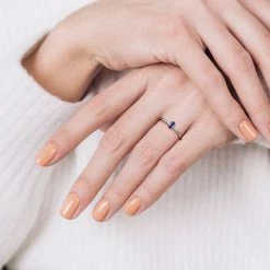 Stella Grace 10k White Gold Sapphire Stackable Ring -Stella Grace Sales unnamed file 6716