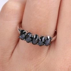 Stella Grace 10k White Gold 1 1/4 Carat T.W. Oval Black Diamond Semi-Eternity Ring 18 Stella Grace 10k White Gold 1 1/4 Carat T.W. Oval Black Diamond Semi-Eternity Ring -Stella Grace Sales unnamed file 6741