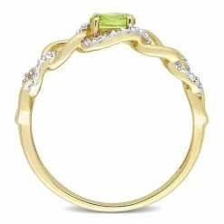 Stella Grace 10k Gold Peridot & 1/8 Carat T.W. Diamond Oval Link Ring -Stella Grace Sales unnamed file 6750