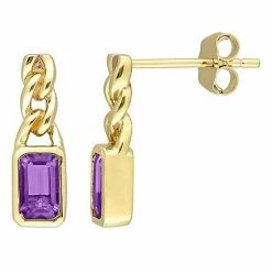 Stella Grace 10k Gold & Amethyst Link Earrings