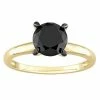 Stella Grace 14k Gold 2 Carat T.W. Round Black Diamond Solitaire Engagement Ring