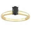 Stella Grace 14k Gold 1/2 Carat T.W. Oval Cut Black Diamond Solitaire Engagement Ring