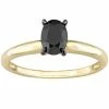 Stella Grace 14k Gold 1 Carat T.W Black Diamond Oval Solitaire Ring