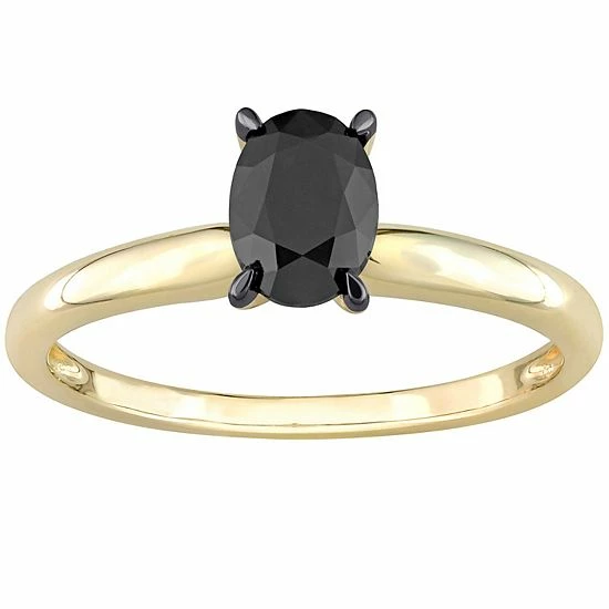 Stella Grace 14k Gold 1 Carat T.W Black Diamond Oval Solitaire Ring 1 Stella Grace 14k Gold 1 Carat T.W Black Diamond Oval Solitaire Ring