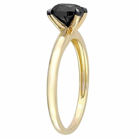 Stella Grace 14k Gold 1 Carat T.W Black Diamond Oval Solitaire Ring 2 Stella Grace 14k Gold 1 Carat T.W Black Diamond Oval Solitaire Ring - Image 2