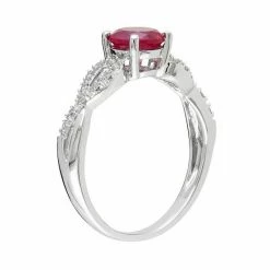 Stella Grace Lab-Created Ruby And 1/10 Carat T.W. Diamond Engagement Ring In 10k White Gold -Stella Grace Sales unnamed file 678